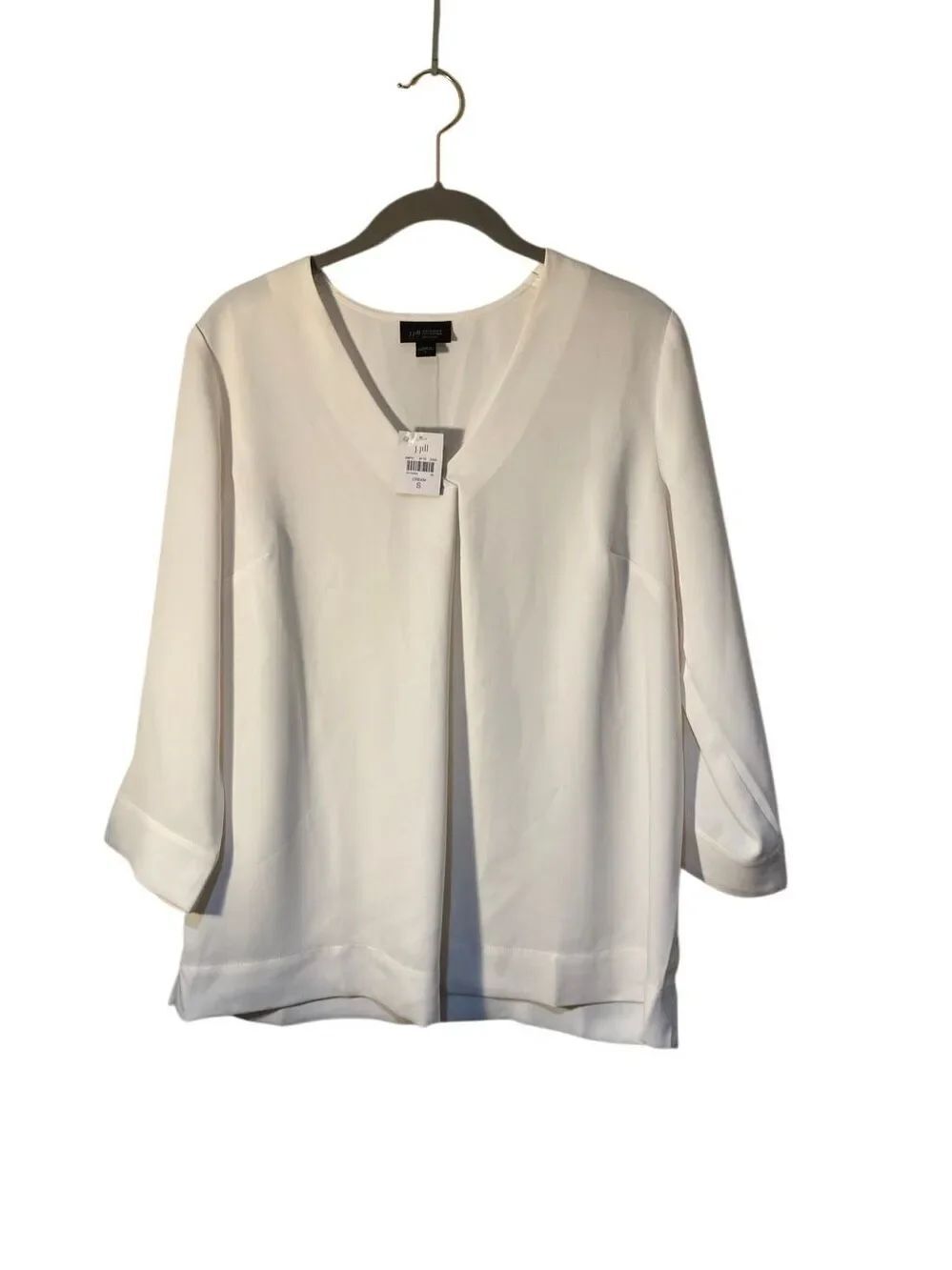 NWT J.Jill women’s ivory, 3/4 sleeve tunic, blouse, quiet luxury S